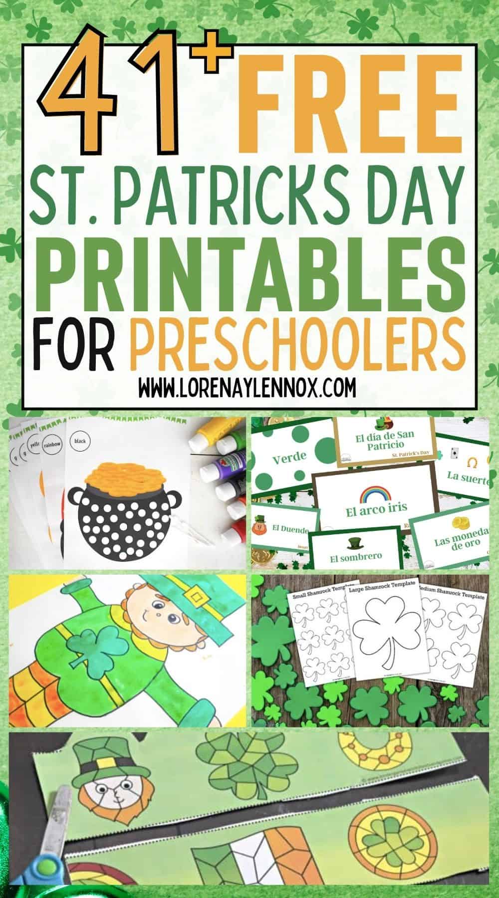 41 St. Patrick’s Day Free Printables for toddlers and preschoolers