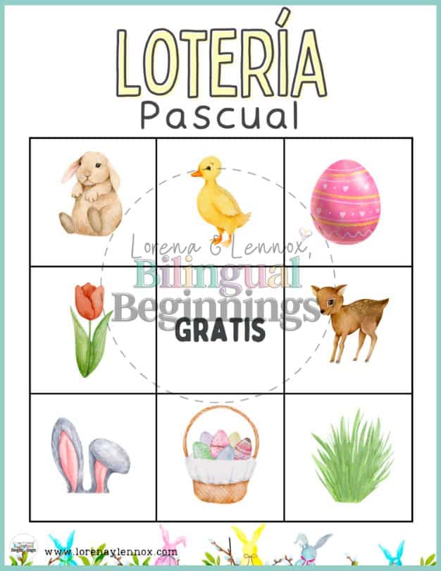 Easter Bingo for Kids in Spanish