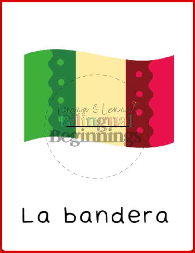 30 Cinco de Mayo Bingo Cards Free Printable in Spanish -La bandera