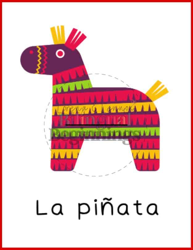 30 Cinco de Mayo Bingo Cards Free Printable in Spanish -La piñata
