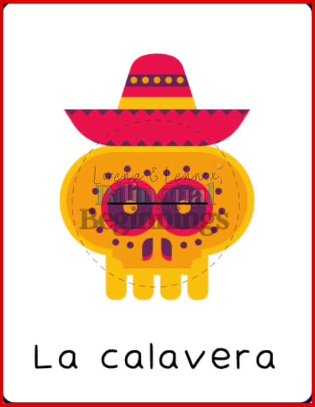 30 Cinco de Mayo Bingo Cards Free Printable in Spanish- La calavera
