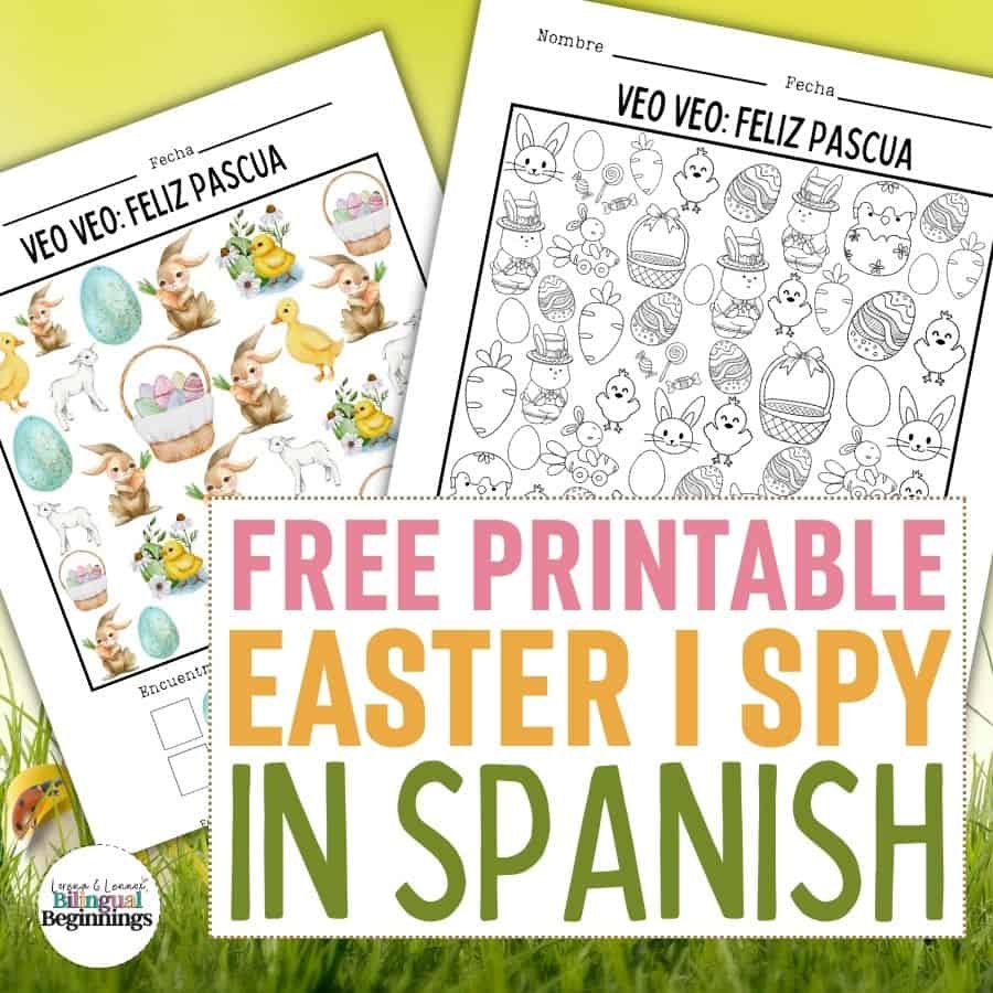 I Spy Easter Free Printable in Spanish