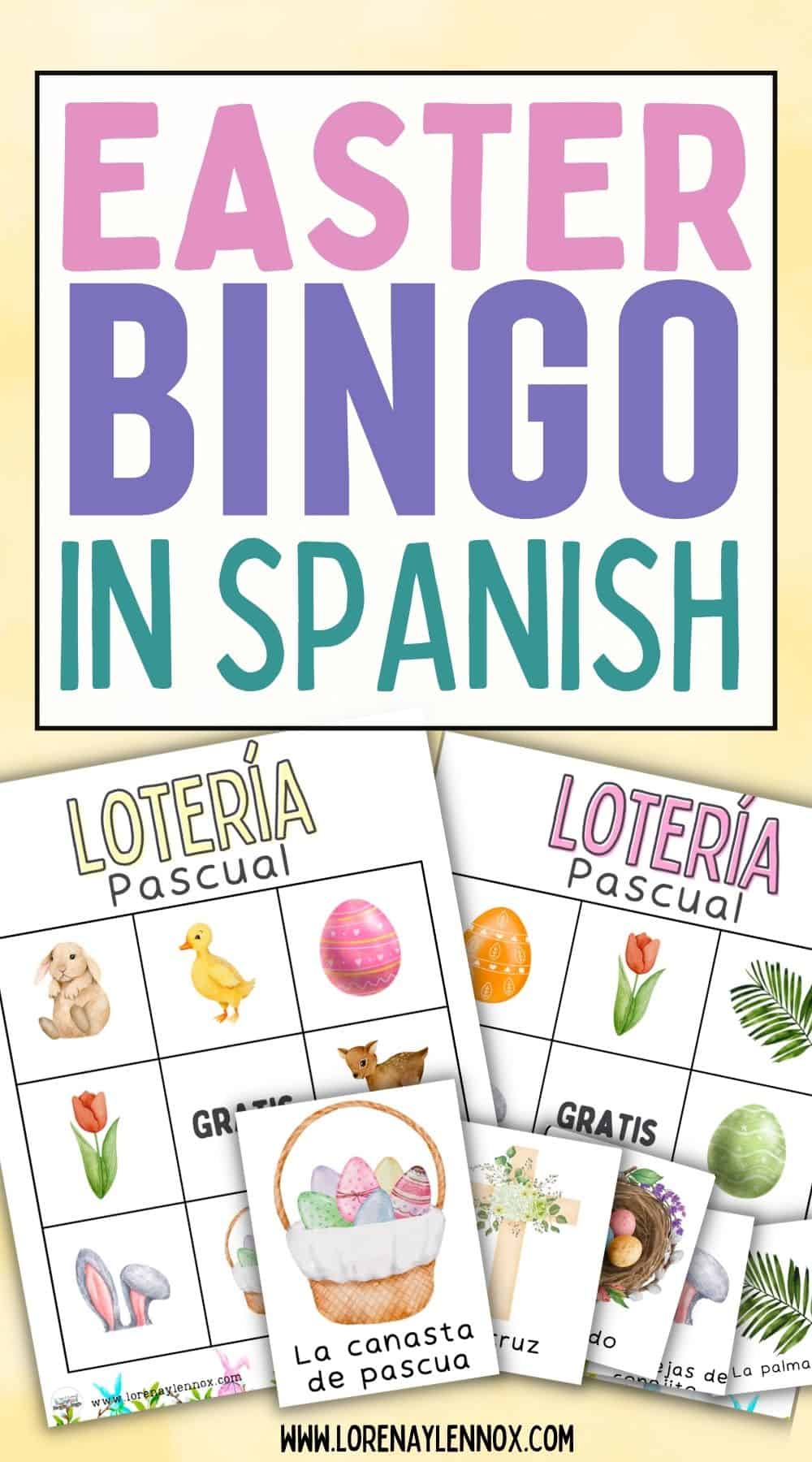 Easter Bingo for Kids in Spanish