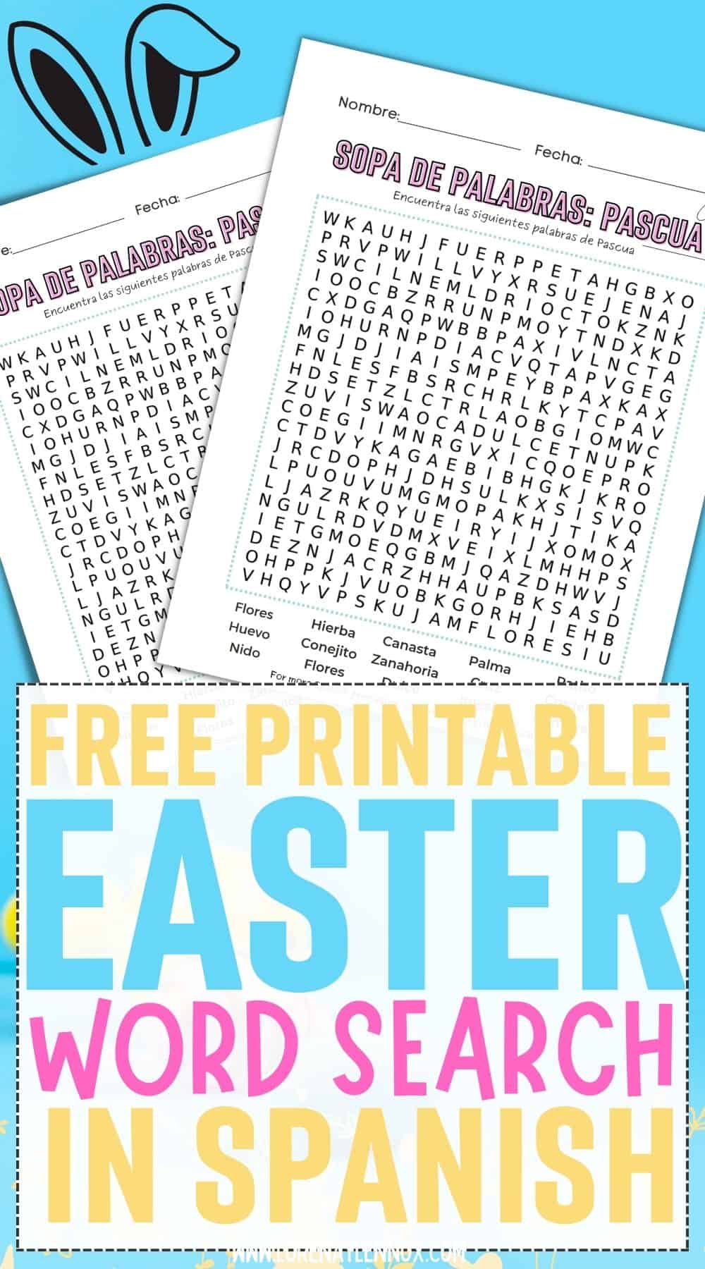Easter Word Search Printable in Spanish [Free Printable]