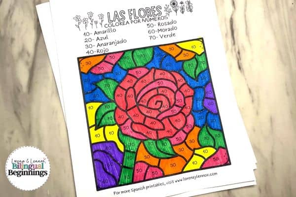 8 Flower Color by Number Coloring Pages for Kids