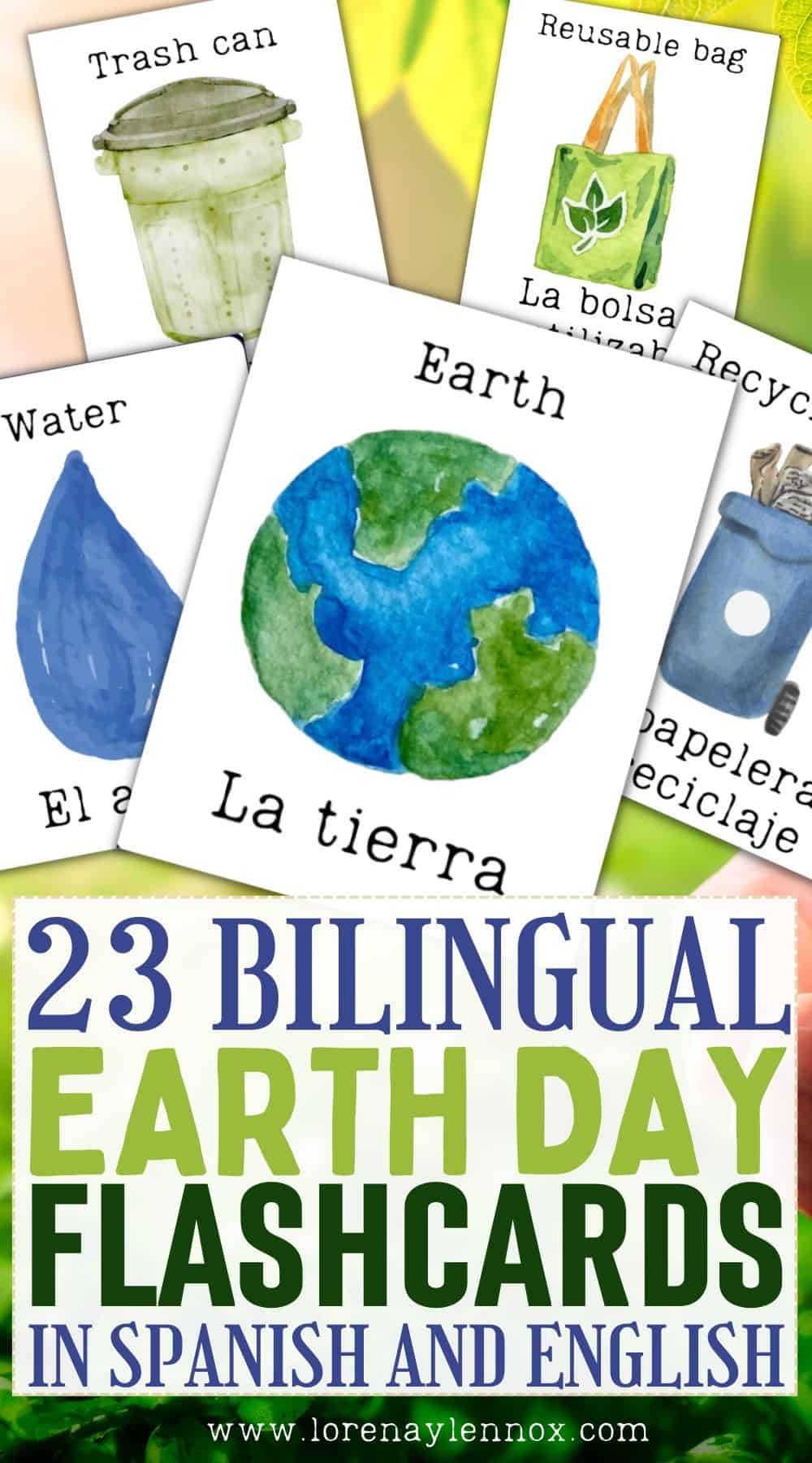Bilingual Earth Day Flashcards in Spanish and English