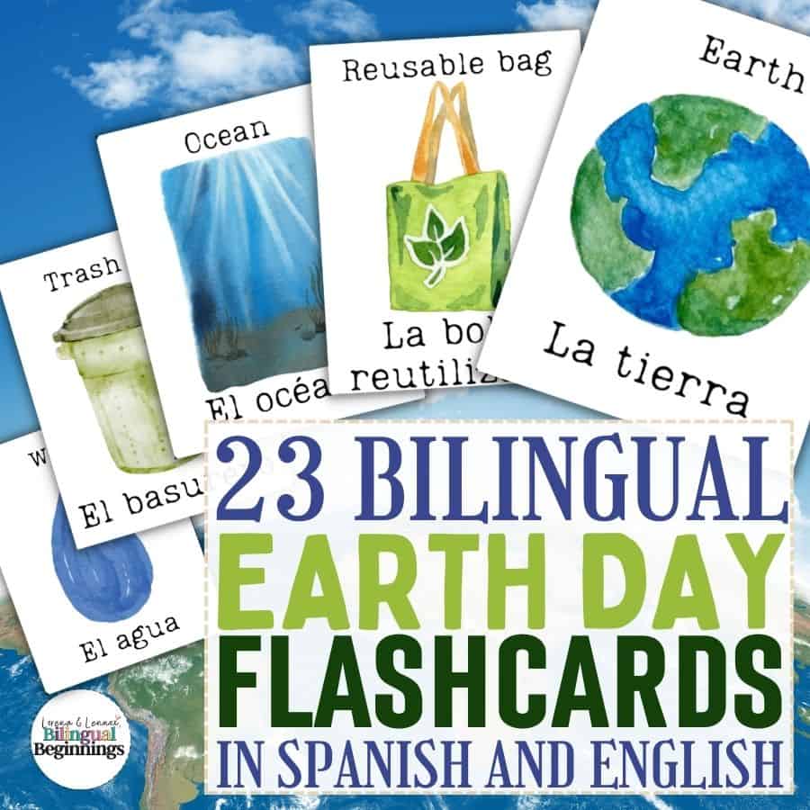 23 Bilingual Earth Day Flashcards in Spanish and English