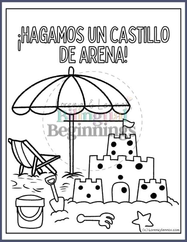 5 Summer Coloring Pages in Spanish