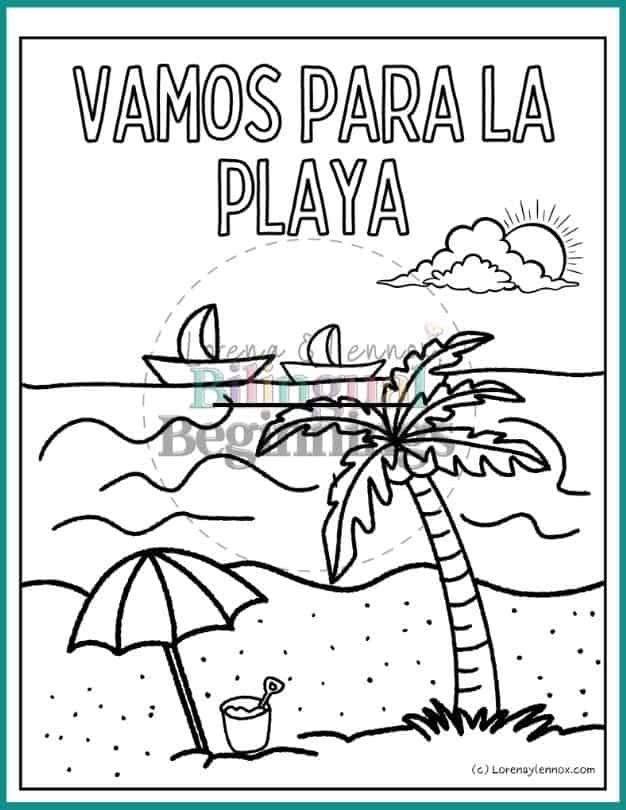 Summer Coloring Pages in Spanish for Kids [Free Printables] Bilingual