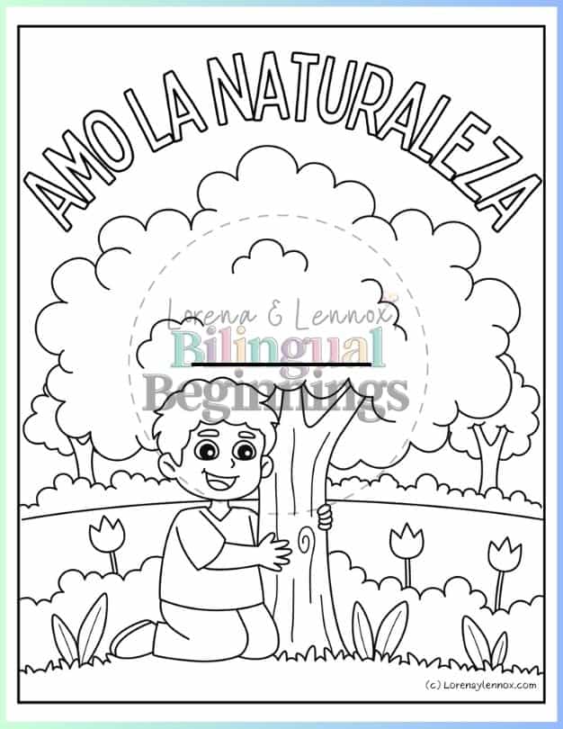 10 Nature Coloring Pages in Spanish