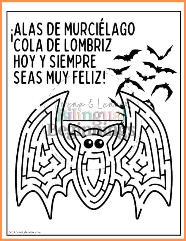 4 Free Halloween Maze Worksheets in Spanish