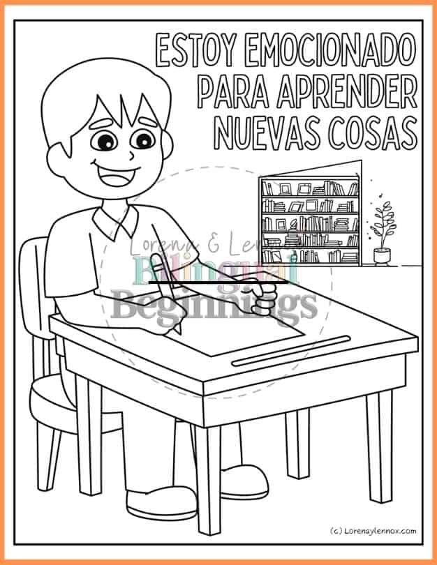 8 Back to School Coloring Pages in Spanish