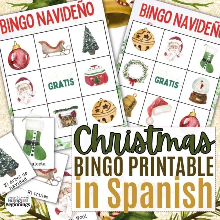 Christmas Bingo Printable in Spanish for Kids