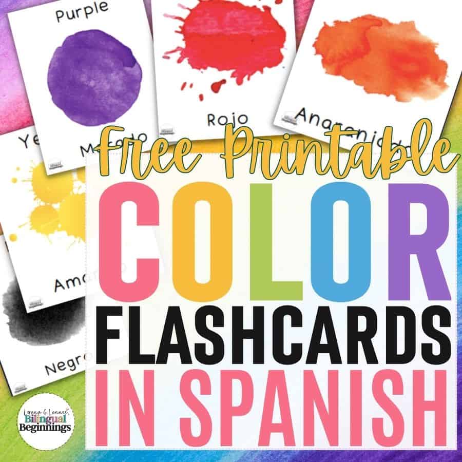 Color Flash Cards Printable in Spanish and English