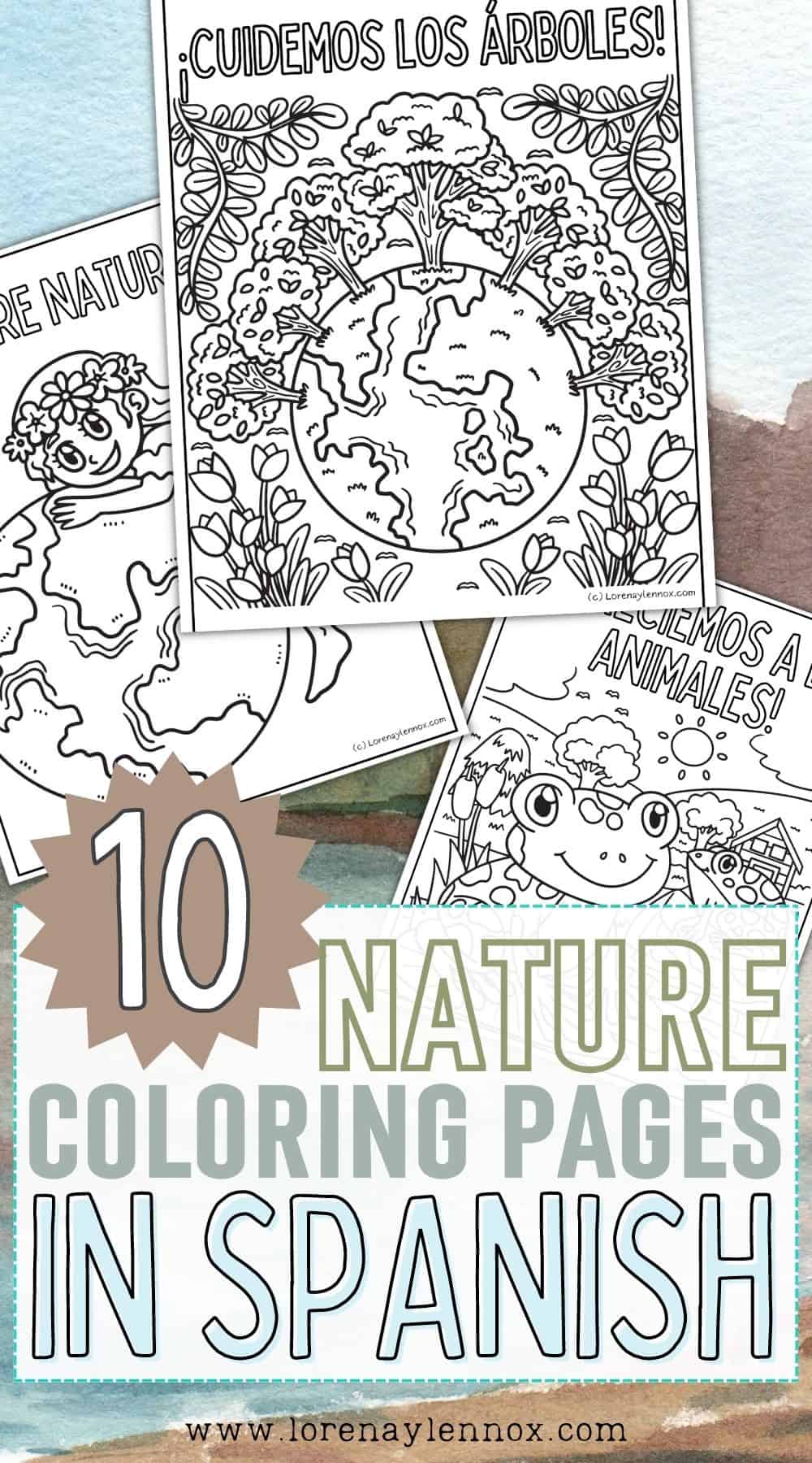 10 Free Printable Nature Coloring Pages in Spanish - Bilingual Beginnings