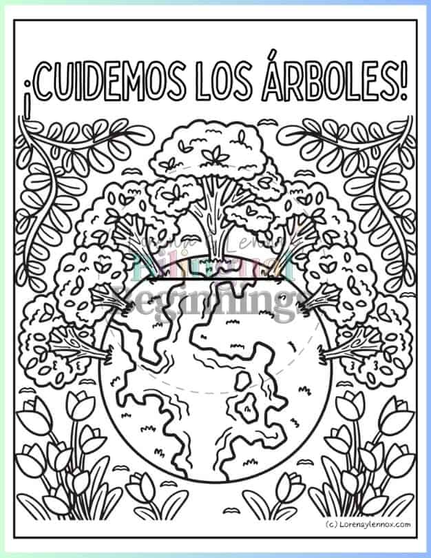 10 Nature Coloring Pages in Spanish