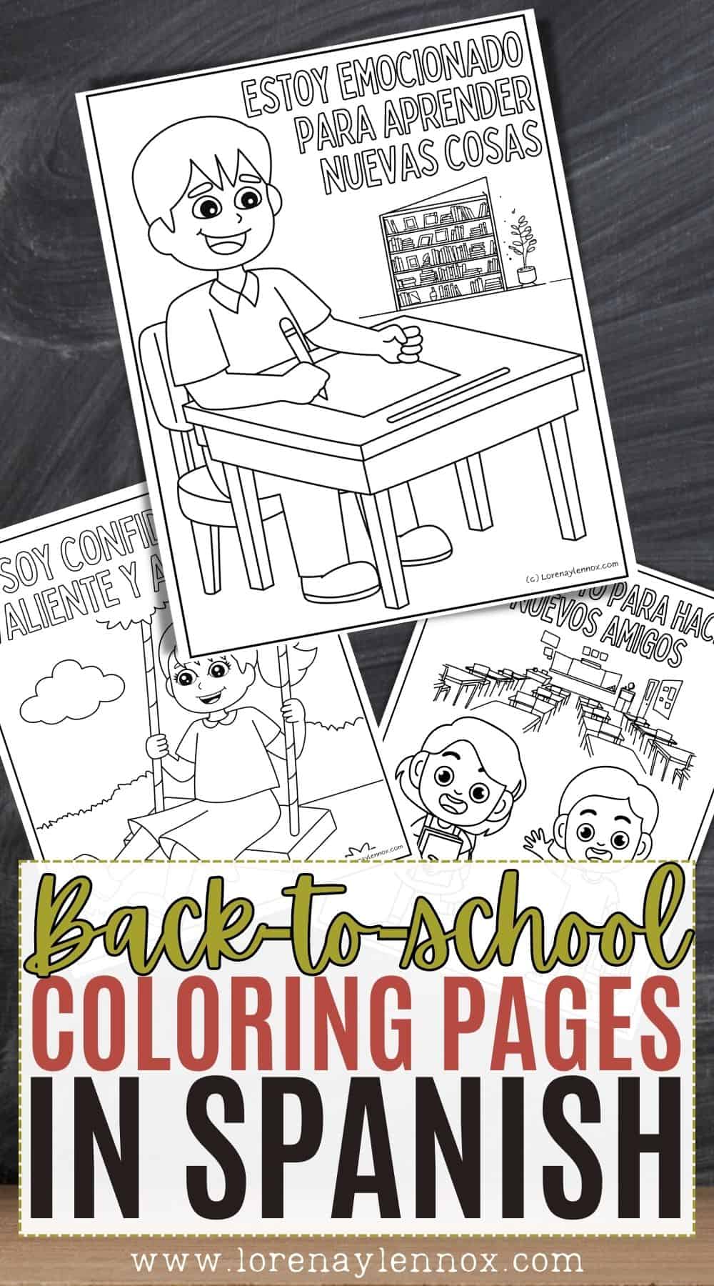 8 Back to School Coloring Pages in Spanish