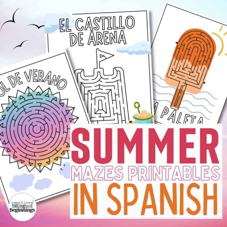 Summer Maze Printable in Spanish