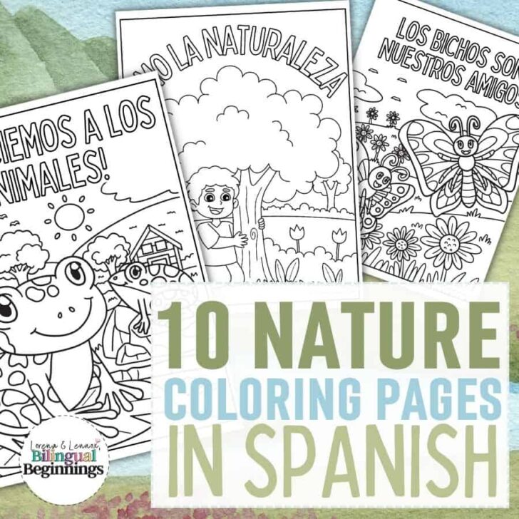 10 Nature Coloring Pages in Spanish