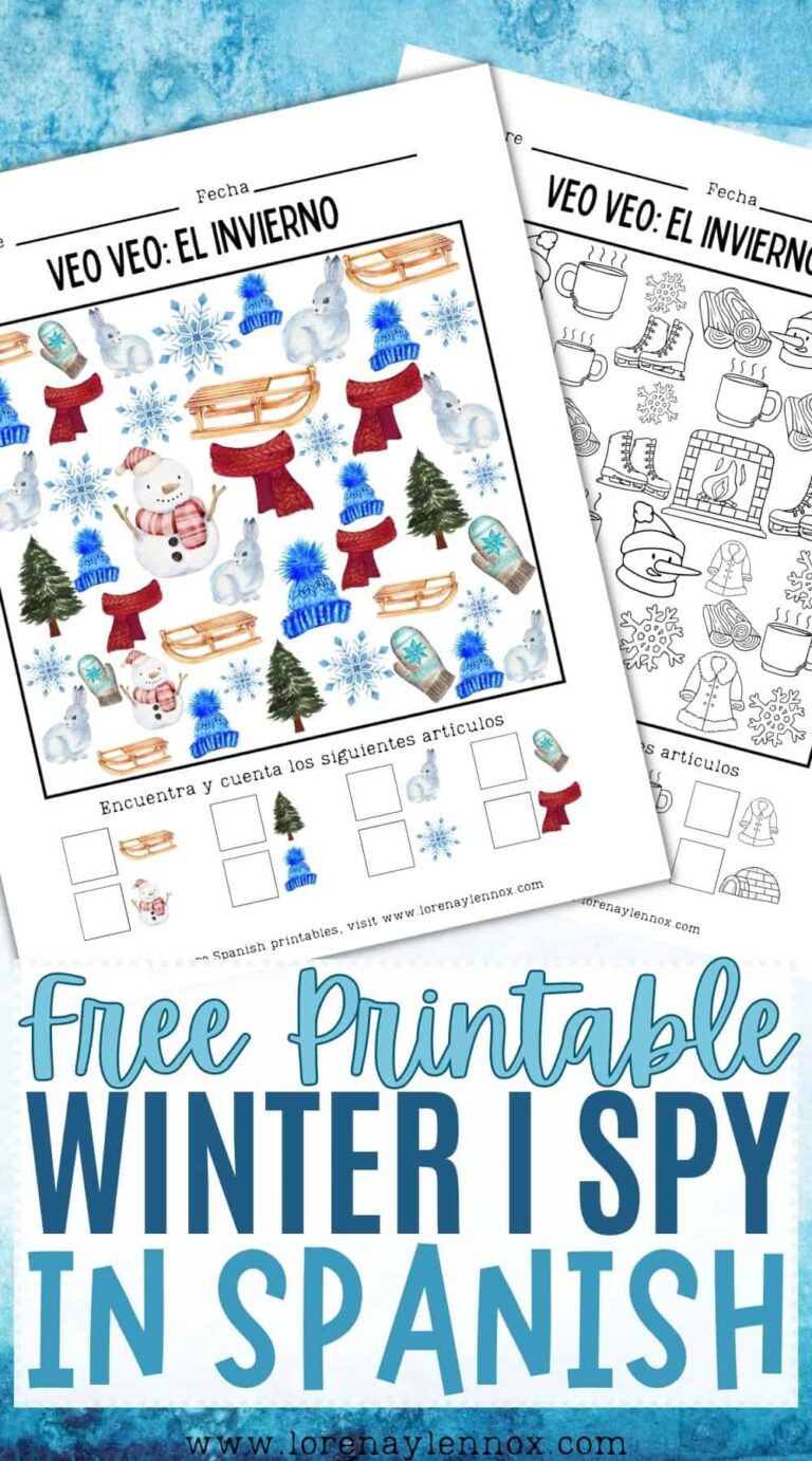 Winter I Spy Printable in Spanish (Free Printables) Bilingual Beginnings