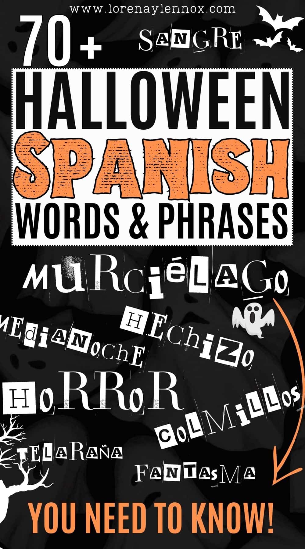 "Dive into the enchanting world of Halloween with our curated collection of 70+ spooky and spellbinding Spanish words. From 'bruja' to 'zombi,' explore the eerie charm of Halloween vocabulary in Spanish. Perfect for language learners, educators, or anyone looking to add a twist to their Halloween celebrations. Embrace the cultural richness and linguistic thrill that these words bring to the season!"