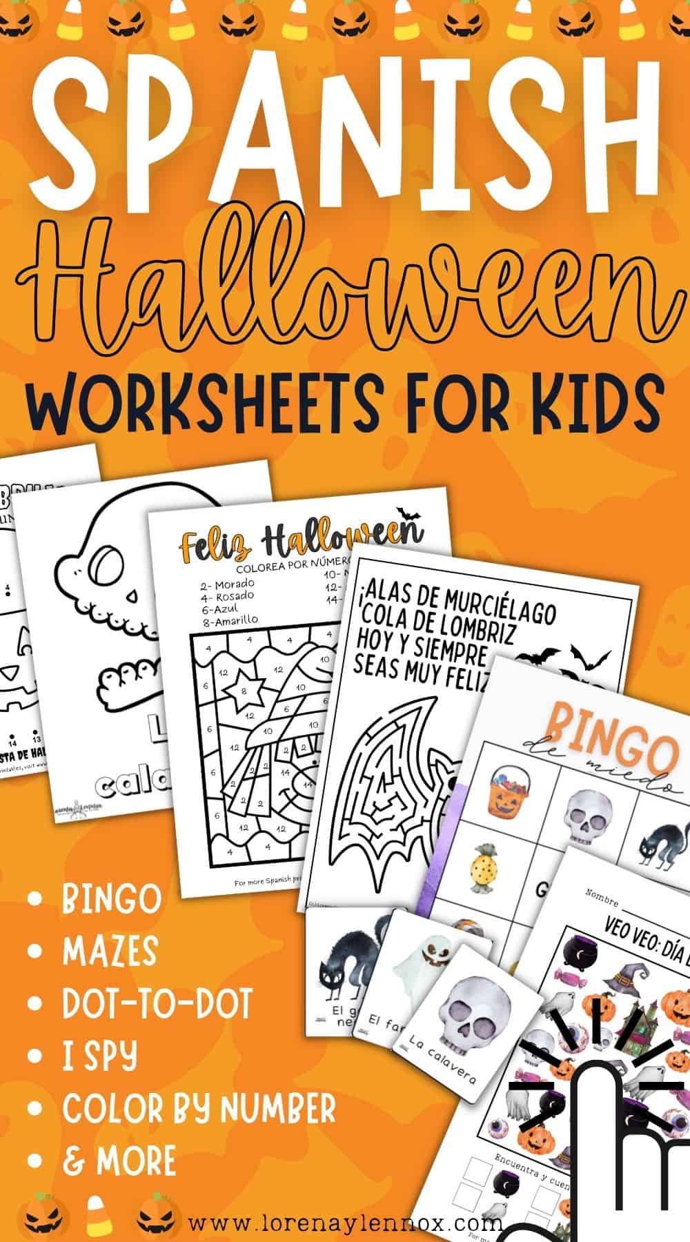 "Infuse the Halloween spirit into language learning with our collection of 13+ Spanish Halloween worksheets and resources. Perfect for educators and parents, these printables bring bilingual fun to the festive season. Engage young minds with captivating activities that encompass coloring, tracing, word games, and more. Explore the enchantment today! 🎃📚 #SpanishHalloweenWorksheets #BilingualLearning #HalloweenFun"