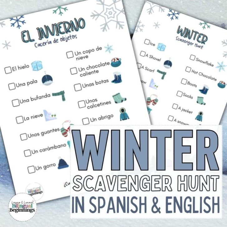 Embark on a bilingual Winter Scavenger Hunt adventure with our printable checklist in both English and Spanish! 🌨️❄️ Perfect for family fun, this scavenger hunt will have you searching for winter wonders in two languages. Print your checklist, grab your mittens, and explore the beauty of the season together! 🧤🕵️‍♂️ #WinterScavengerHunt #BilingualFun #FamilyAdventure #Printables