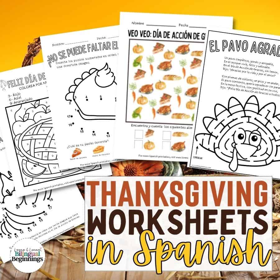 "Explore a world of language and holiday fun with our Thanksgiving Spanish Worksheets. Engage your kids in learning and celebrating Thanksgiving in a bilingual way. Download now for a bilingual Thanksgiving experience!"