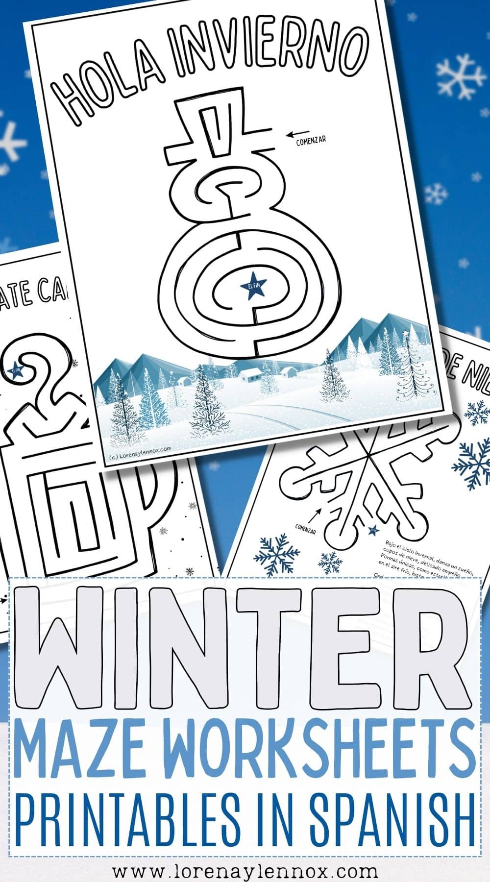 Navigate through the winter wonderland with our 5 free printable maze worksheets in Spanish! 🌨️❄️ Perfect for language learning and fun, these mazes bring a touch of seasonal excitement to your educational journey. Download now and let the winter adventure begin! 🧩✨ #WinterMaze #Printables #SpanishLearning