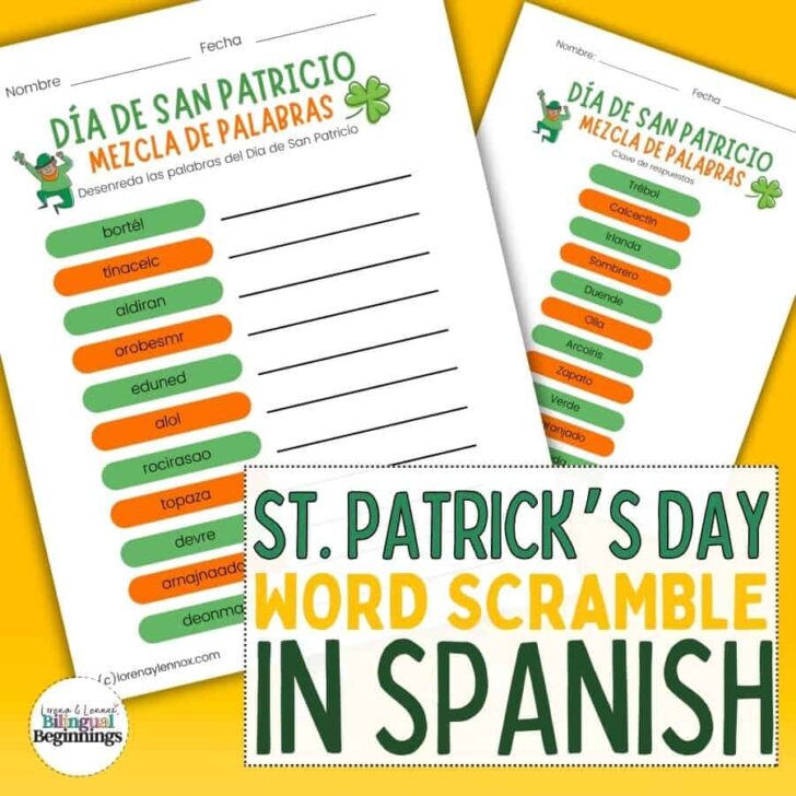 Get into the St. Patrick's Day spirit with this entertaining Word Scramble in Spanish! Join the fun and test your knowledge as you unravel these jumbled words related to the Irish celebration. Challenge yourself and see if you can decode them all